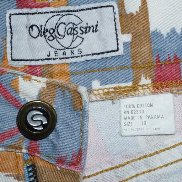 Olga Cassini Vintage Aztec Print High-Waisted Shorts – Size 10 - Picture 3 of 4